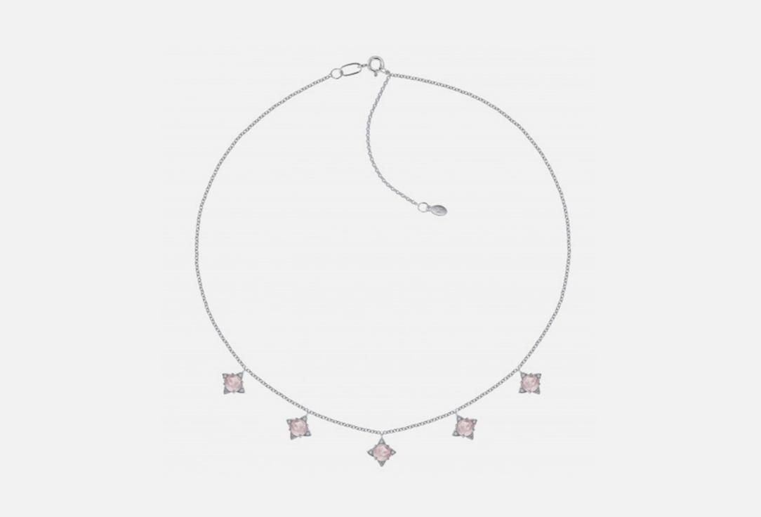 

Колье серебряное MOONKA, С розовым кварцем 1 шт