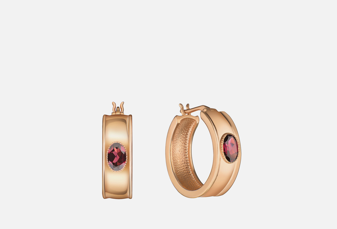 moonka покрытое розовым золотом кольцо из серебра с родолитом Серьги с родолитом MOONKA С родолитом 2 шт