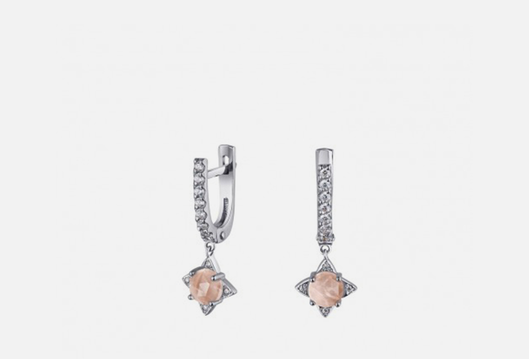 

Серьги серебряные MOONKA, Малые с розовым кварцем 2 шт