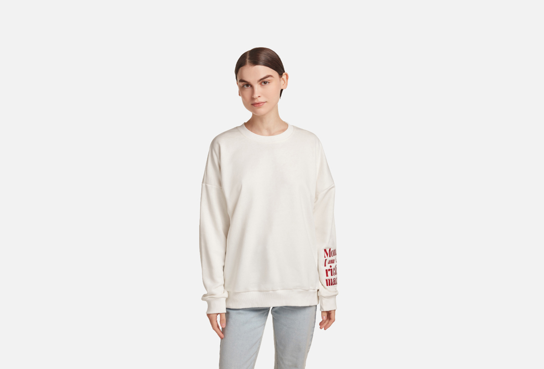 Изображение товара Мягкий хлопковый свитшот с вышивкой и оверсайз кроем от 52 Hz