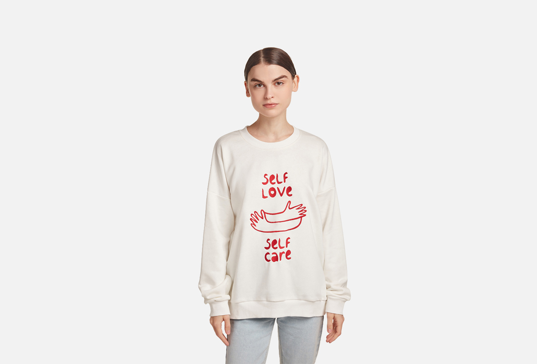 Изображение товара Мягкий свитшот из хлопка Self Love Self Care Milk оверсайз для женщин