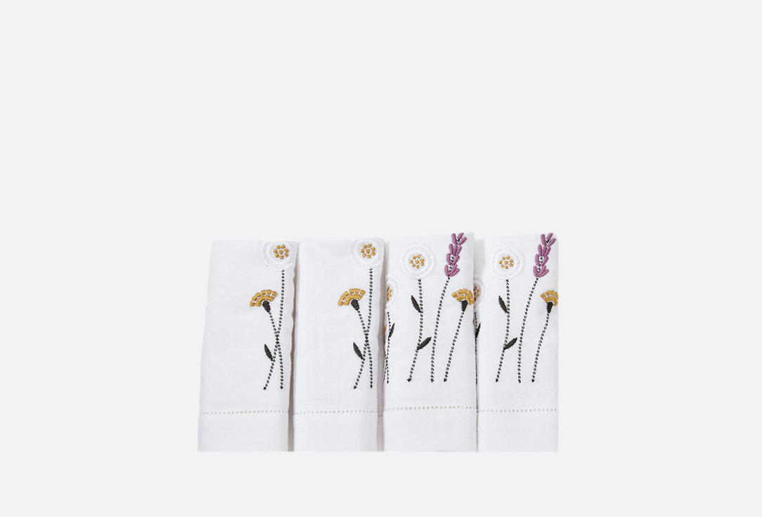 

Комплект салфеток столовых с вышивкой BELLEHOME, Принт, Meadow romance 40х40 4 шт