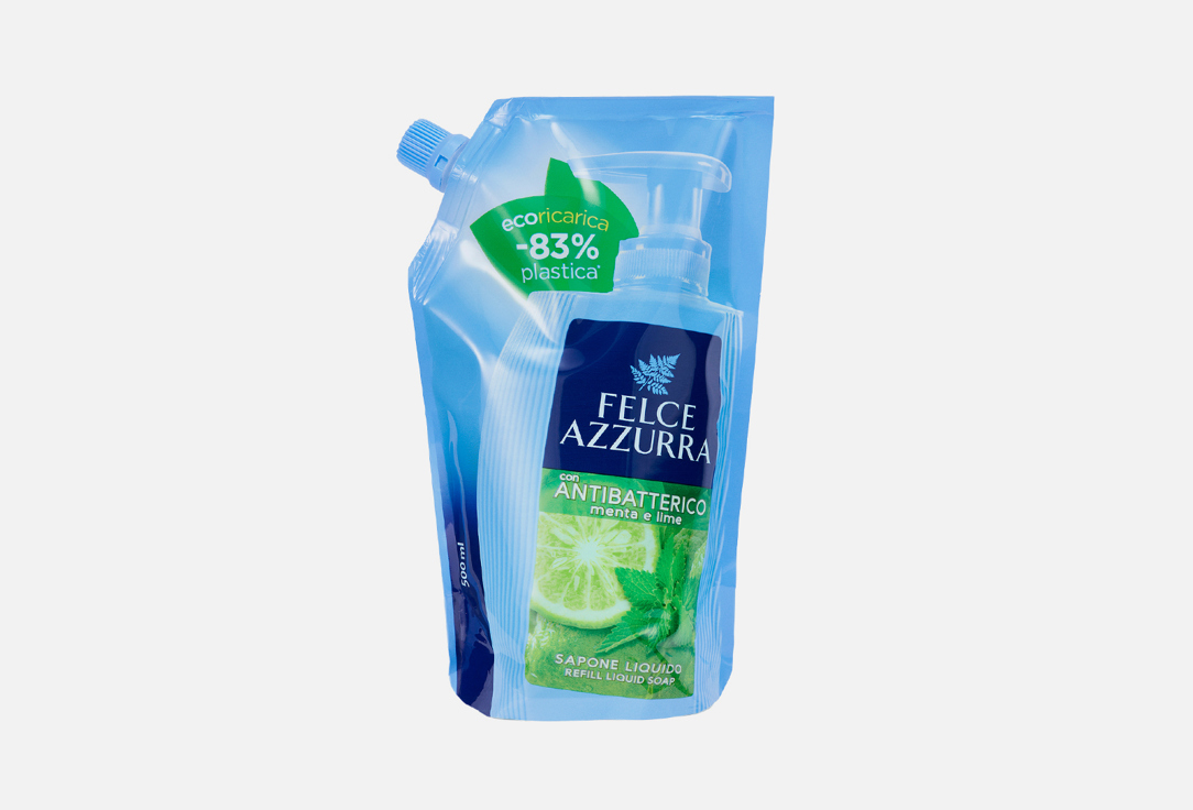 Жидкое мыло FELCE AZZURRA Mint and Lime 500 мл гель для стирки felce azzurra жидкое моющее средство для стирки белья алеппское мыло