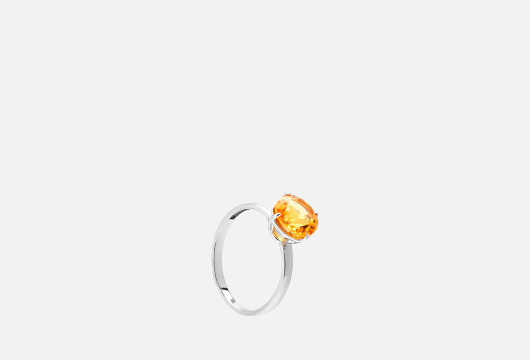 женское кольцо из цитрина с авантюрином Кольцо серебряное TOSYA Со вставкой из цитрина 17,5 мл