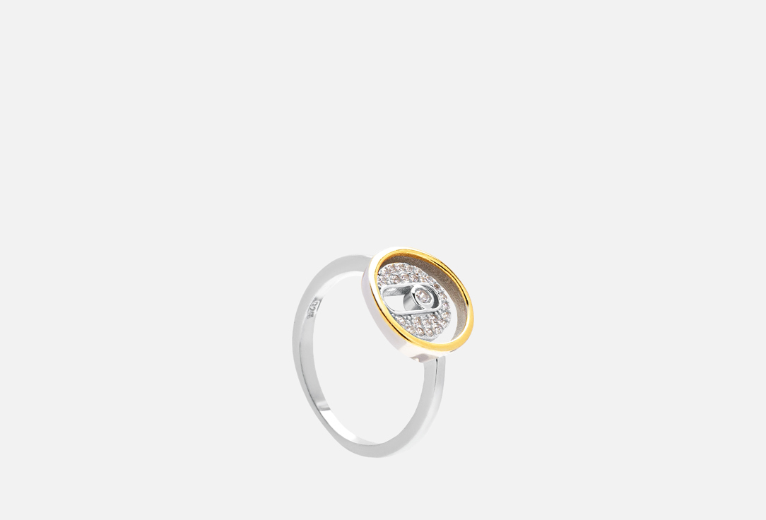 Кольцо серебряное TOSYA С позолотой и цирконом 17 мл кольцо серебряное tosya с позолотой и цирконом 17 мл