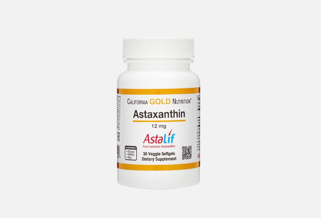 Астаксантин CALIFORNIA GOLD NUTRITION 12 мг в таблетках 30 шт бады для женского здоровья nat bal nutrition биологически активная добавка к пище для женщин mrs complex