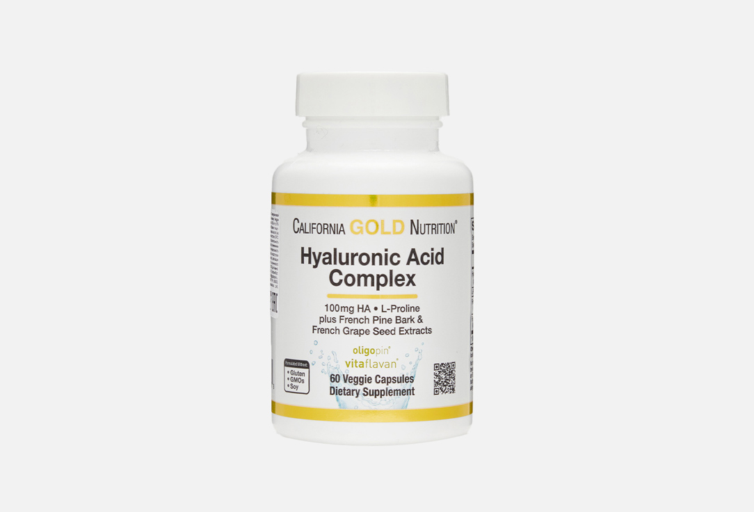 

Бад для поддержки опорно-двигательно аппарата CALIFORNIA GOLD NUTRITION, Гиалуроновая кислота 100 мг, L-Пролин 100 мг в капсулах 60 шт