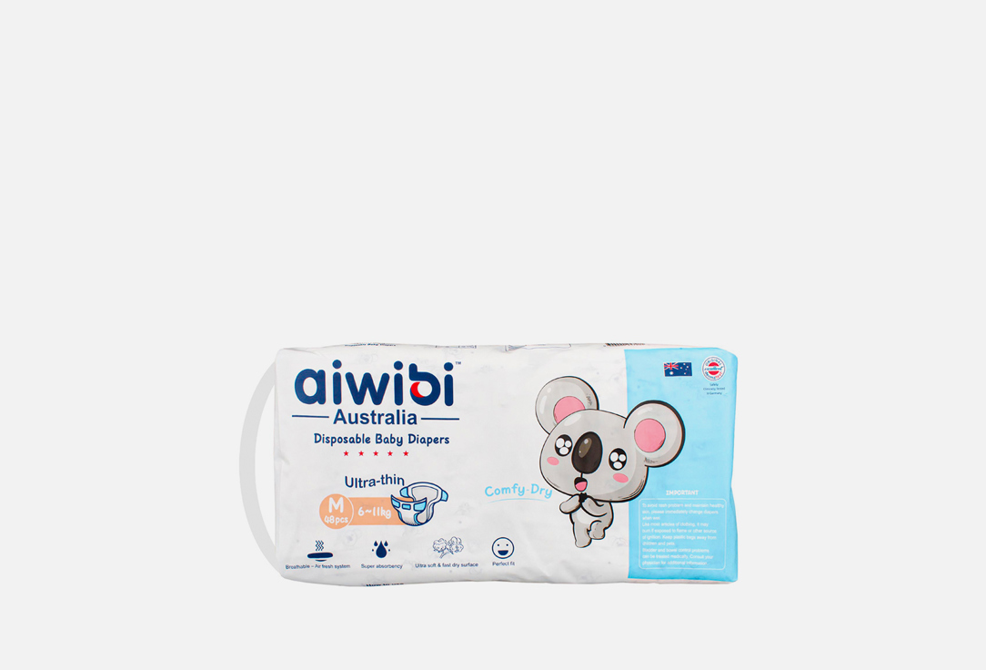 

Подгузники AIWIBI AUSTRALIA, (M) 6-11kg 48 шт