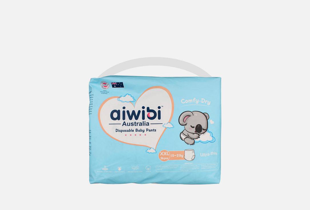 

Подгузники-трусики AIWIBI AUSTRALIA, (XXL) 15-21kg 36 шт