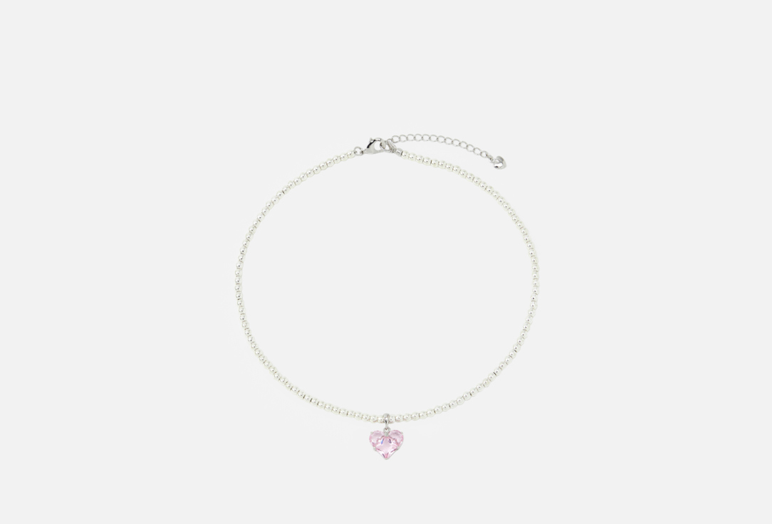 Изображение товара Колье-Чокер Forat Brand из гематита с сердцем цвет розовый