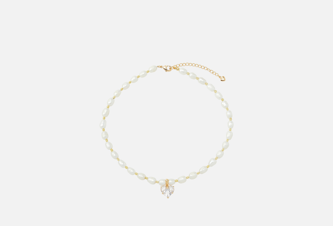 Изображение товара Колье Forat Brand Колье из натурального жемчуга с сердцем цвет золото