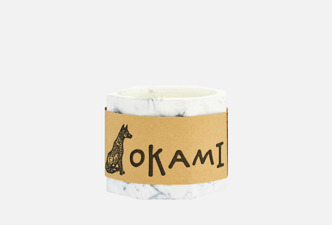 Свеча Okami Caramel popcorn, grey marble 