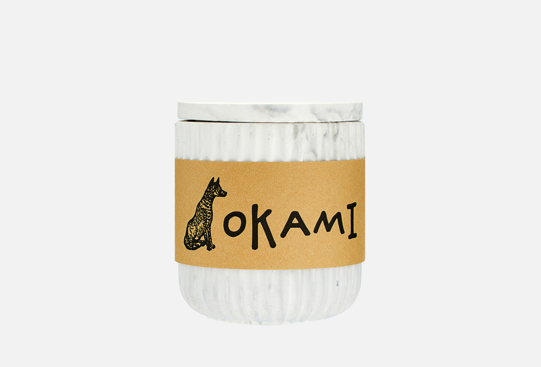 Свеча Okami Caramel popcorn, grey marble 