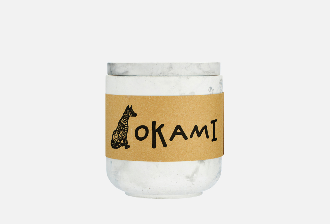 Свеча Okami Caramel popcorn, grey marble 