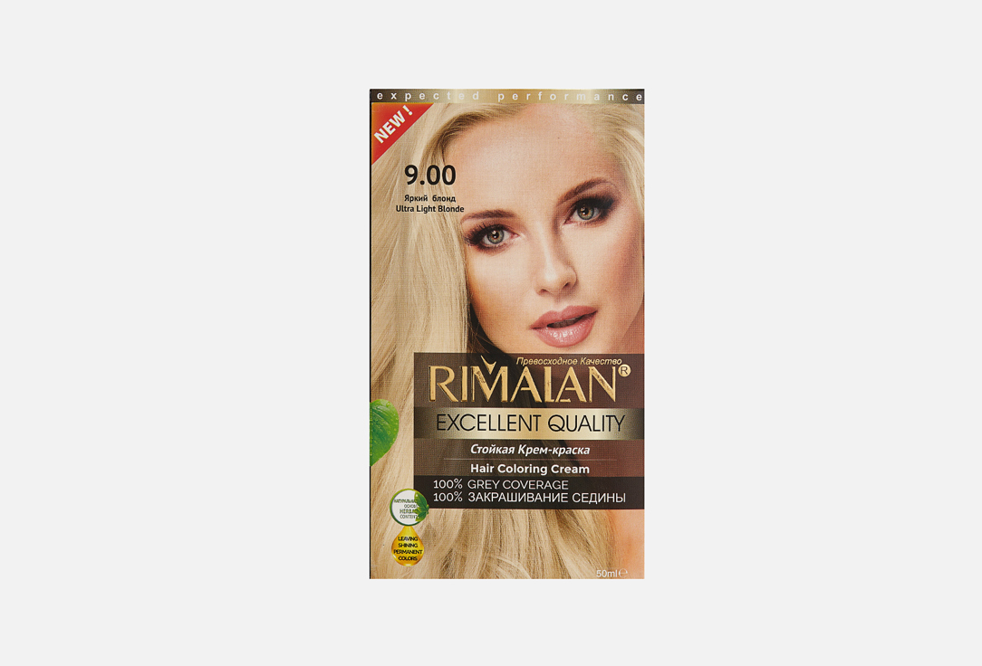Стойкая крем-краска для волос  Rimalan Resistant hair color cream  9.00 Яркий блонд