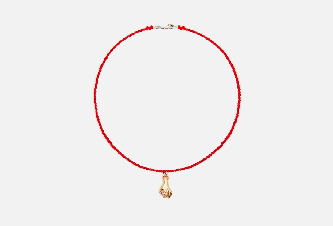 

Колье MANIOVICH.AM, Из мелкого красного бисера с подвеской 1 шт