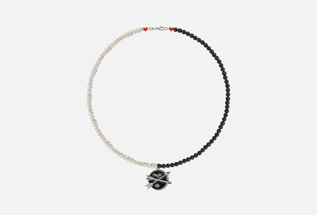 

Колье MANIOVICH.AM, Из жемчуга и вулканических бусин с подвеской 1 шт