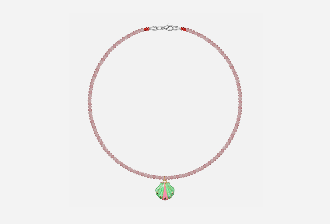 

Колье MANIOVICH.AM, Из розового кварца с подвеской ракушкой 1 шт