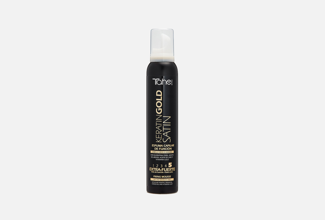 Мусс для сухих волос экстремальной фиксации TAHE BOTANIC KERATIN GOLD 5 200 мл tahe шампунь с кератином для придания блеска волосам botanic keratin gold shampoo