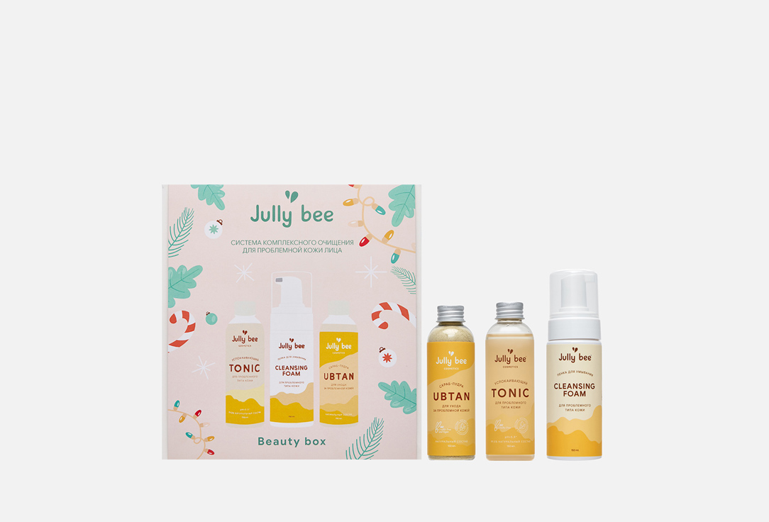 Подарочный набор JULLY BEE Beauty box 3 3 шт скраб пудра для проблемной кожи лица jully bee ubtan 150 мл