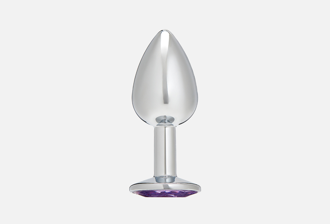 Серебряная анальная пробка Small Kanikule plugs soft purple crystal 
