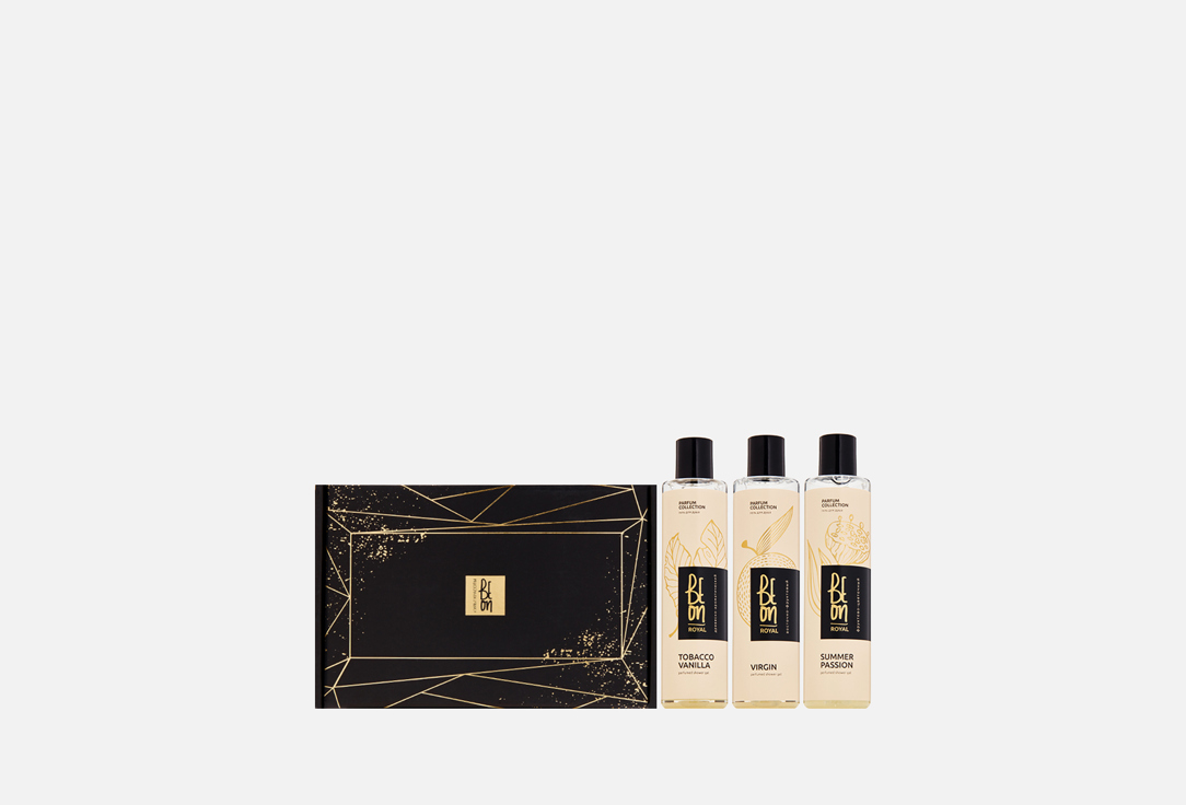 Подарочный набор парфюмированных гелей для душа Beon Tobacco Vanilla, Summer Passion, Virgin 
