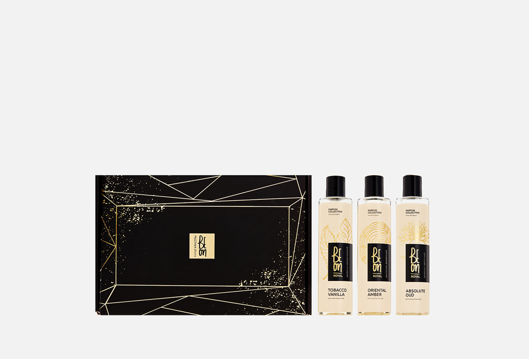 Подарочный набор парфюмированных гелей для душа BEON Absolute oud, Oriental Amber, Tobacco Vanilla 3 шт