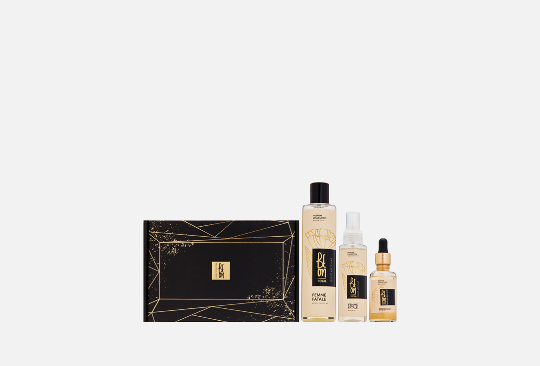 Подарочный набор парфюмированной косметики BEON Femme Fatale with shimmer oil 3 шт лосьон для тела beon парфюмированный лосьон для рук и тела увлажняющий royal femme fatale цветочный