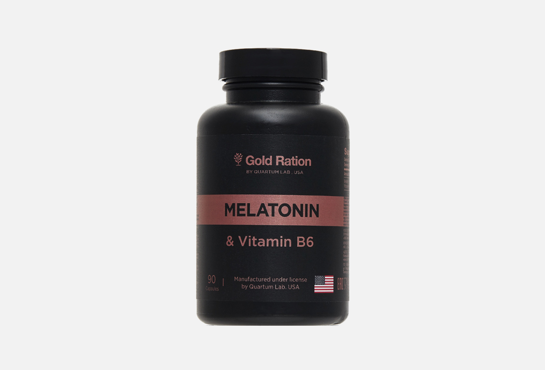 Мелатонин GOLD RATION 1,5 mg в капсулах 90 шт мелатонин спрей с витамином в6 и мятой 60 доз 10 мл