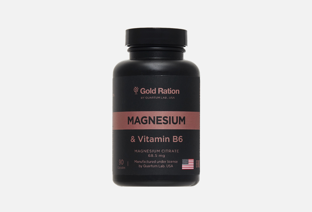 БАД для сохранения спокойствия Gold Ration Magnesium and Vitamin B6, в капсулах 