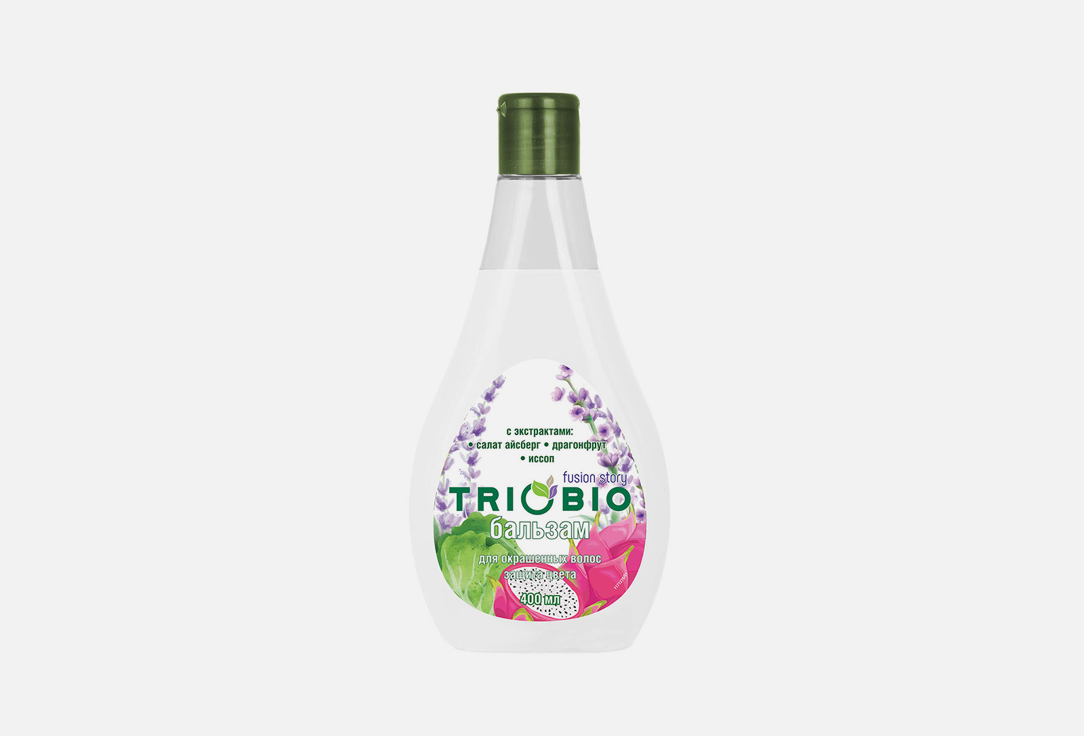Бальзам для окрашенных волос TRIOBIO защита цвета с экстратами салат айсберг драконфрута иссопа 