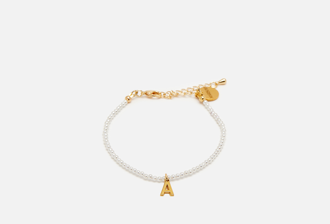 Изображение товара Браслет из жемчуга майорка с буквой A в позолоте для женщин
