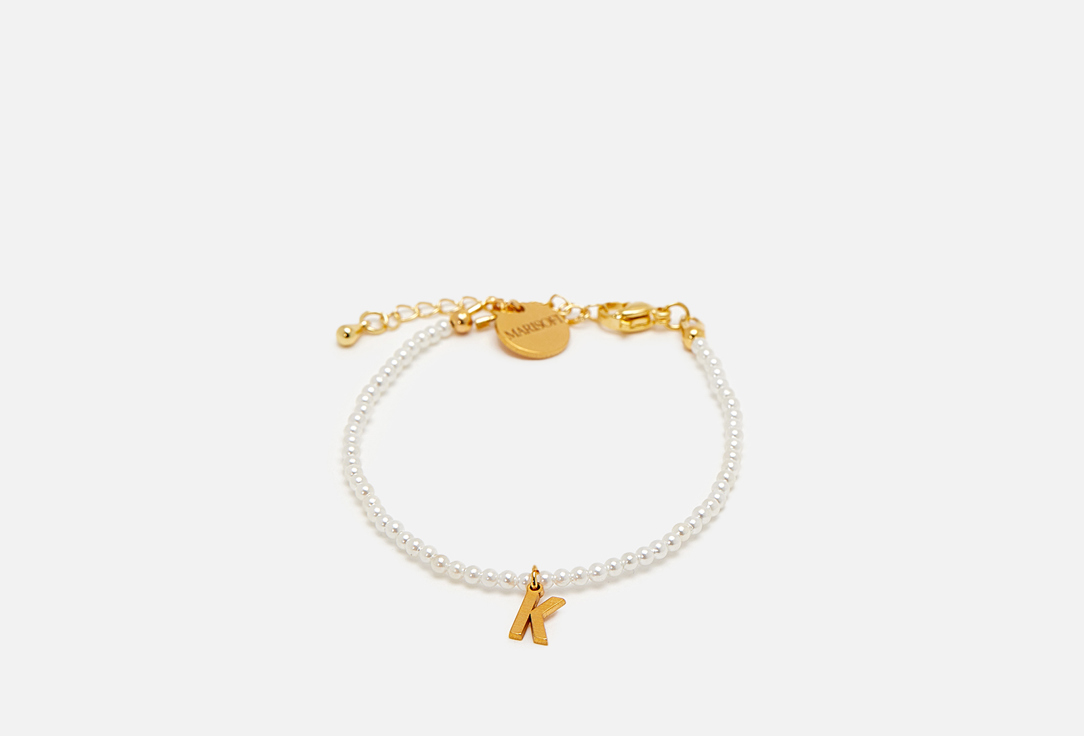Изображение товара Браслет из жемчуга майорка с золотистой буквой K, для женщин