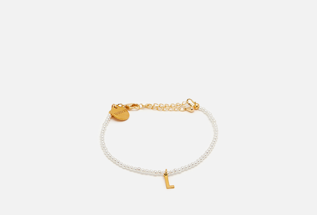 

Браслет из жемчуга MARISOFI, Майорка с золотистой буквой L 1 шт