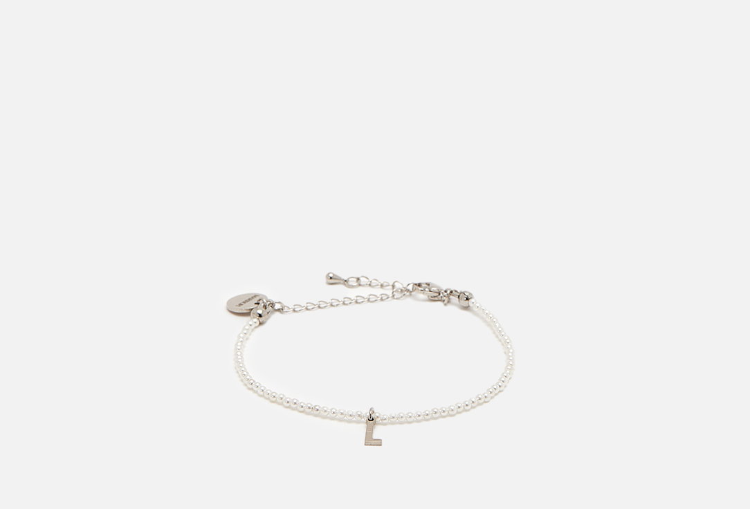 Изображение товара Браслет из жемчуга майорка с буквой L и удлинением 15+5 см для женщин