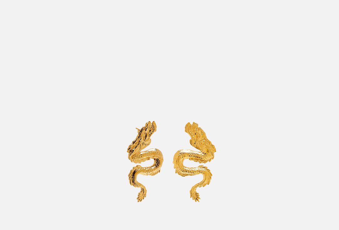 Серьги драконы MARISOFI DRAGON GOLD 2 шт серьги с стеклянными вставками р единыйразмер цвет золотистый