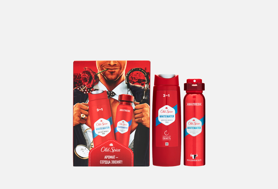 Подарочный набор Аэрозольный дезодорант + Гель для душа OLD SPICE Аромат-сердца звенят! 2 шт цена и фото