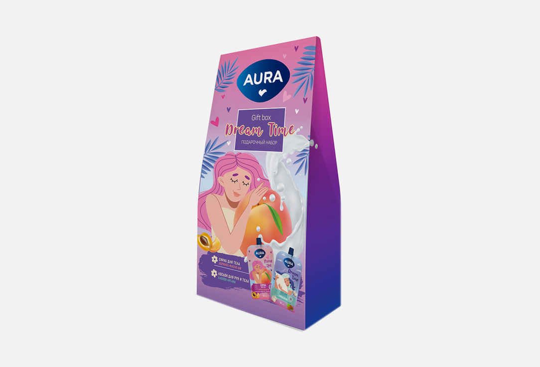 Подарочный набор Скраб для тела + Лосьон для рук и тела Aura dream time 