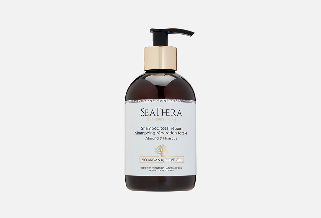 

Восстанавливающий шампунь для волос SEATHERA, Almond & Hibiscus 300 мл