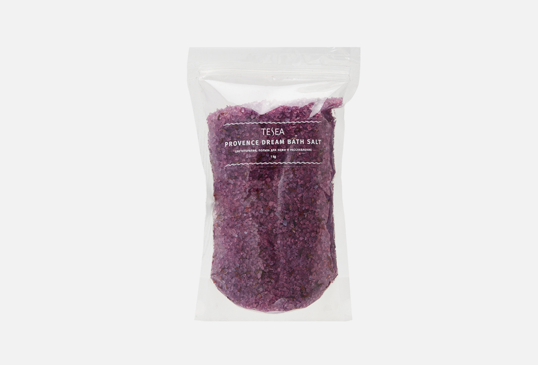Соль для ванн с эфирным маслом TESEA Lavender oil and flowers 1000 г 14 002 01 сухоцветы