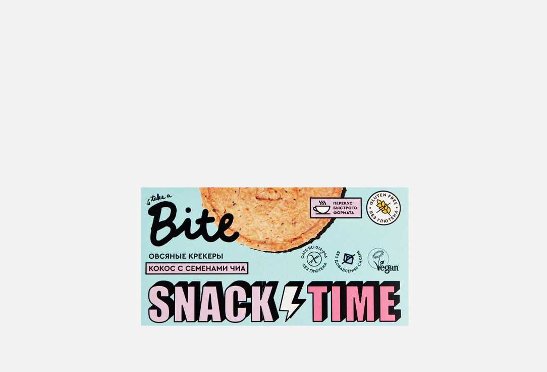 Изображение товара Овсяные крекеры Take a Bite с кокосом и семенами чиа 180 г