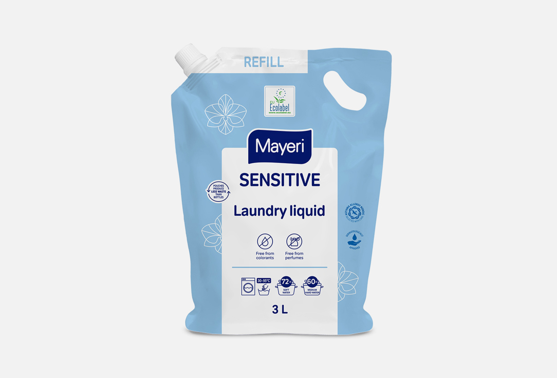 Гель для стирки MAYERI Sensitive 3 л гелевые капсулы mayeri sensitive эко пакет 16 шт f543l