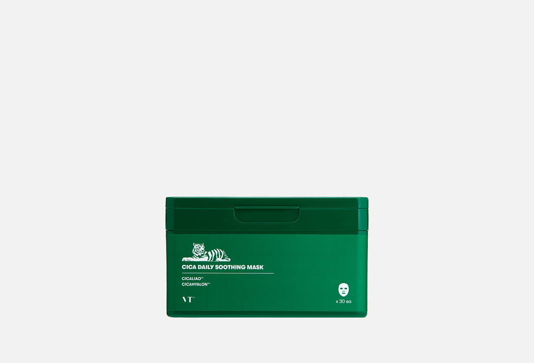 

Набор тканевых масок для лица VT, Cica daily soothing mask 30 шт