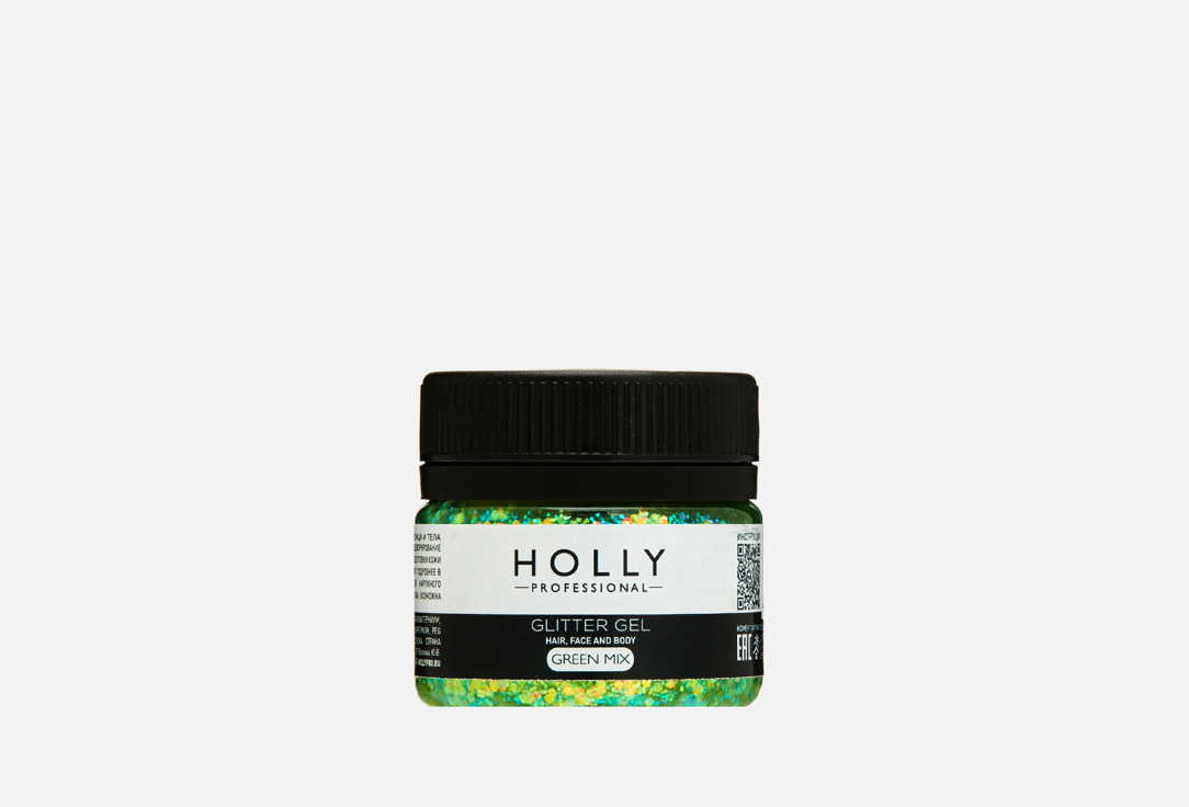 Глиттер для глаз, лица, волос и тела Holly Professional Glitter Gel Green Mix