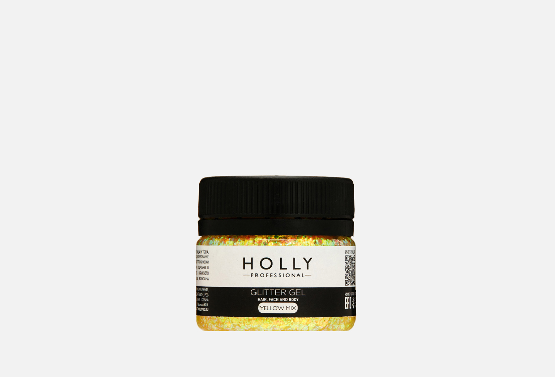 Глиттер для глаз, лица, волос и тела Holly Professional Glitter Gel Yellow Mix