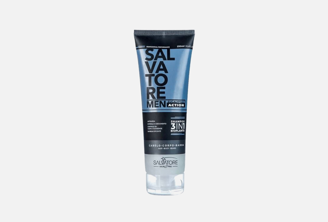 Шампунь для волос, бороды и тела Salvatore Cosmetics HAIR PRO 3 IN 1  
