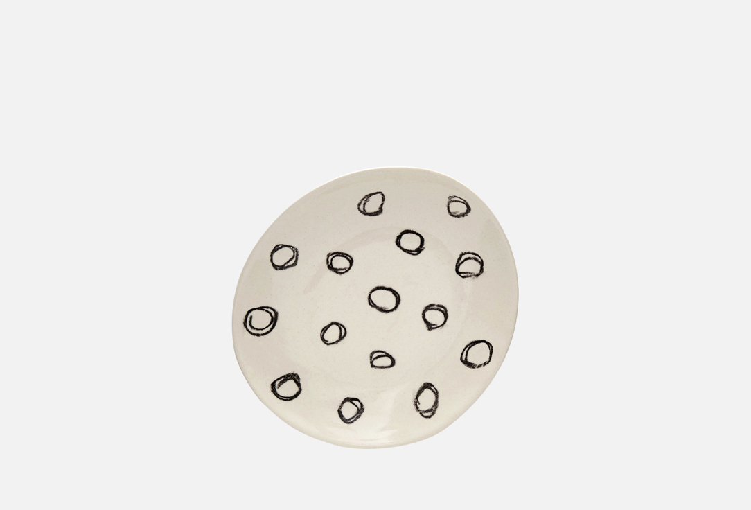 Блюдце ELEMENT SPACE молочное с графитовыми линиями круг 