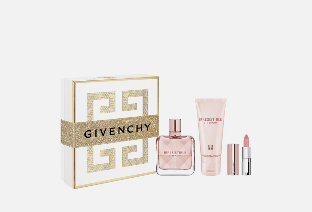 подарочный набор GIVENCHY IRRESISTIBLE & ROSE PERFECTO 3 шт парфюмированное мыло для тела givenchy irresistible 100 г