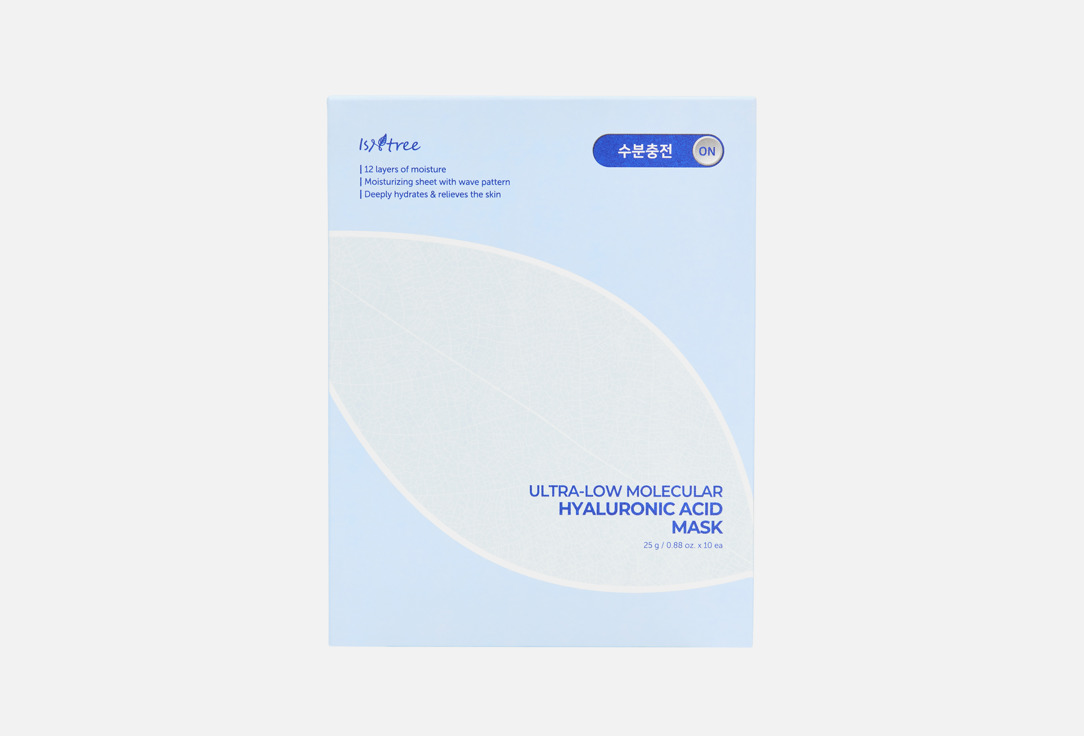 Изображение товара Набор Увлажняющих тканевых масок для лица IsNtree ULTRA-LOW MOLECULAR HYALURONIC ACID