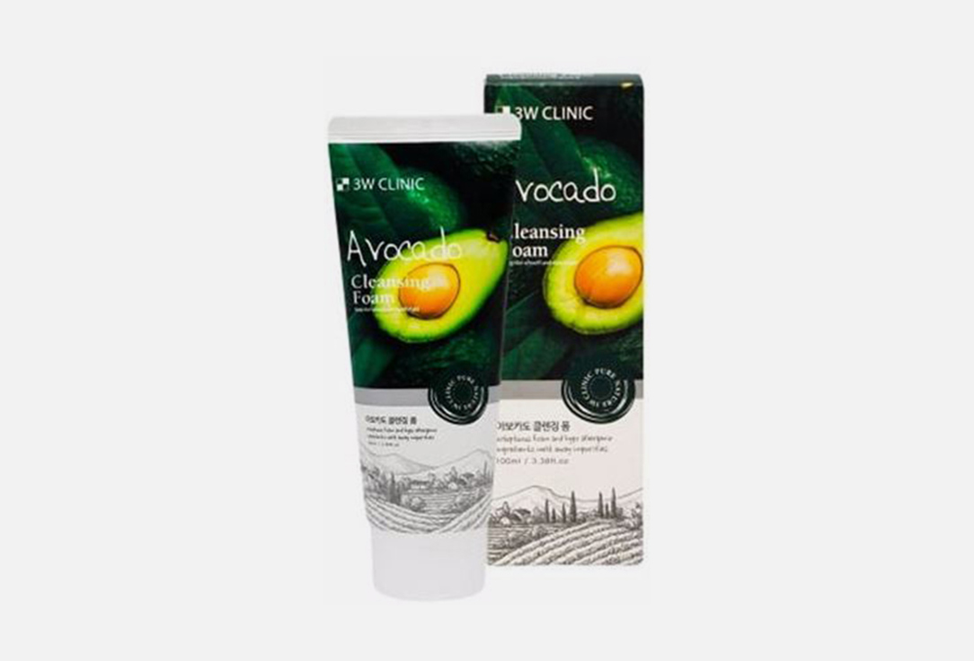 Очищающая Пенка для лица 3W CLINIC Avocado 100 мл 3w clinic пенка для умывания green tea antisebum 100 мл
